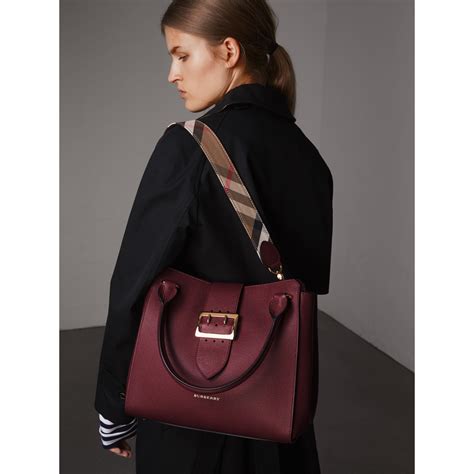 burberry medium buckle tote in grainy leather|burberry medium top handle tote.